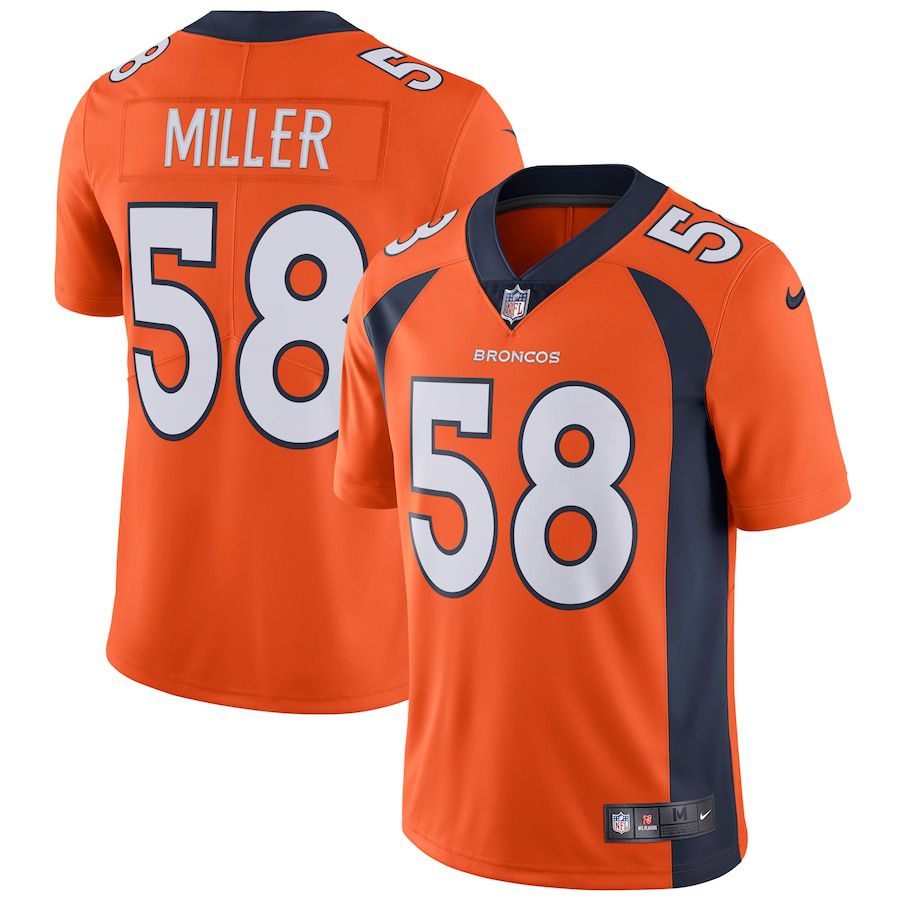 Men Denver Broncos #58 Von Miller Nike Orange Vapor Untouchable Limited Player NFL Jersey->denver broncos->NFL Jersey